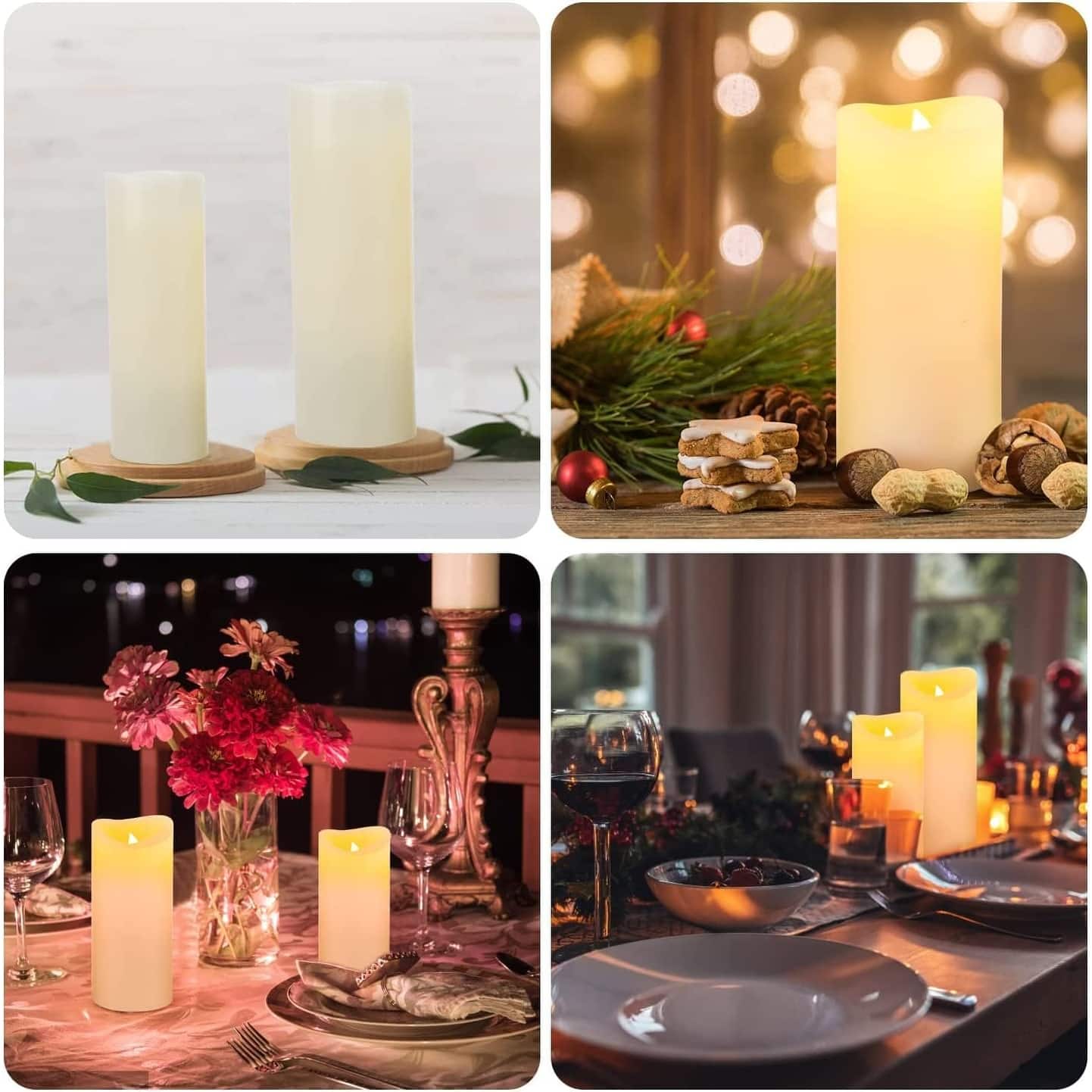 Flameless Candles Battery Operated Candle Set of 9 Bed Bath