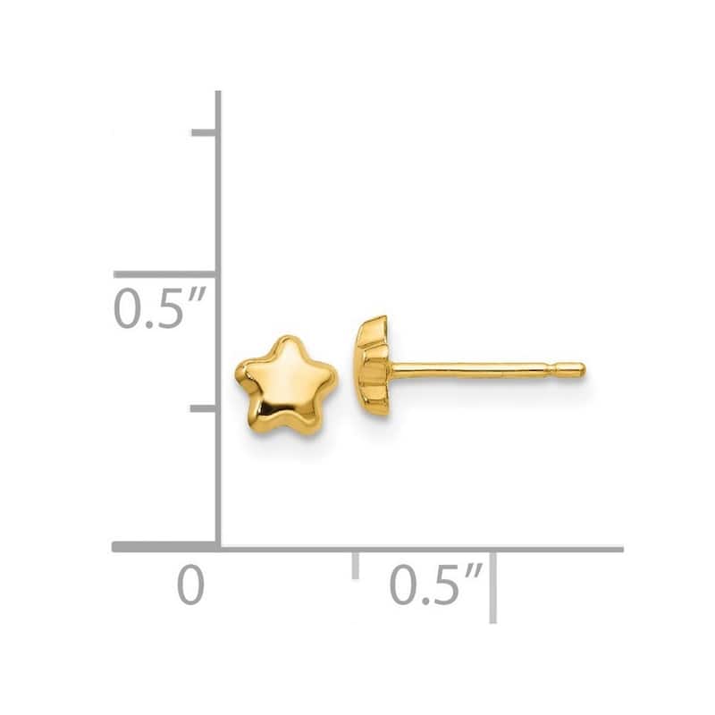 Curata 14k Yellow Gold 5mm Polished Star Post Earrings
