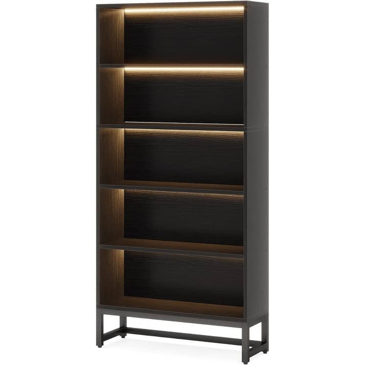70.8 Inches Tall Bookcase and Bookshelf, 5-Tier Large Bookcases - 11.81"D x 31.5"W x 70.87"H
