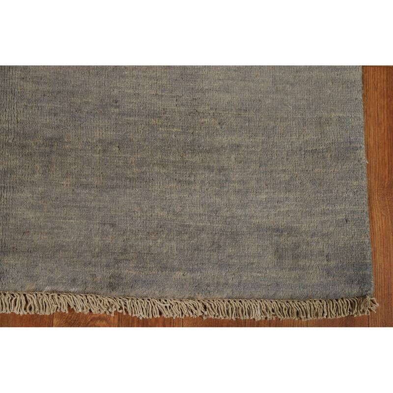 Hand Knotted Oriental 100% Wool Carpet Modern Modern Greys & Charcoal Gabbeh Area Rug - 4' 11'' X 3' 3''