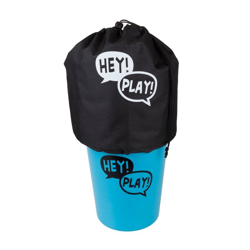Giant Yard Pong Outdoor Game Set for the Whole Family – 12 Buckets, 2 Balls, and Carrying Tote by Hey! Play!