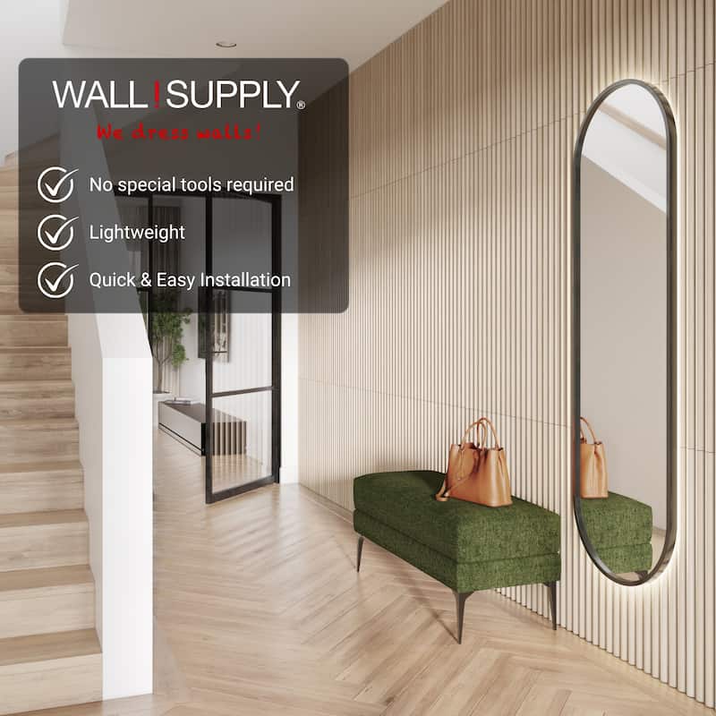 Wall!Supply Ultralight Linari Round HD Printed Wall Panel - 3D EPS Foam Wall Panels - Set of 4 Panels (24.97 sq ft)