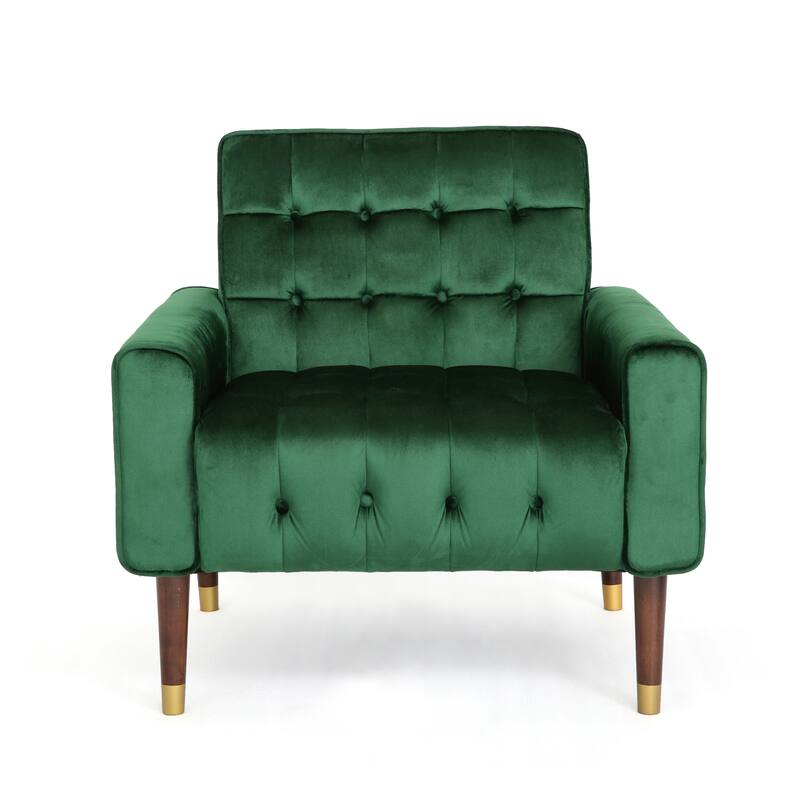 33" Velvet Button Tufted Arm Chair