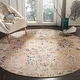 preview thumbnail 12 of 20, SAFAVIEH Bristol Dezzie Vintage Boho Oriental Polyester Rug 7' Round - Camel/Blue - Round
