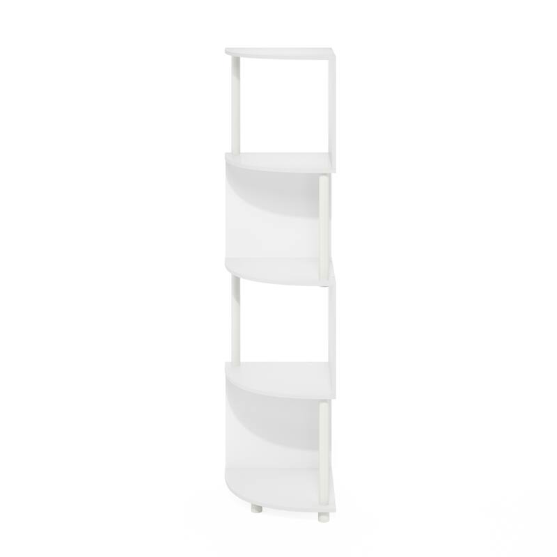 57.72 in. Tall White Wood 4-Shelf Bookcase