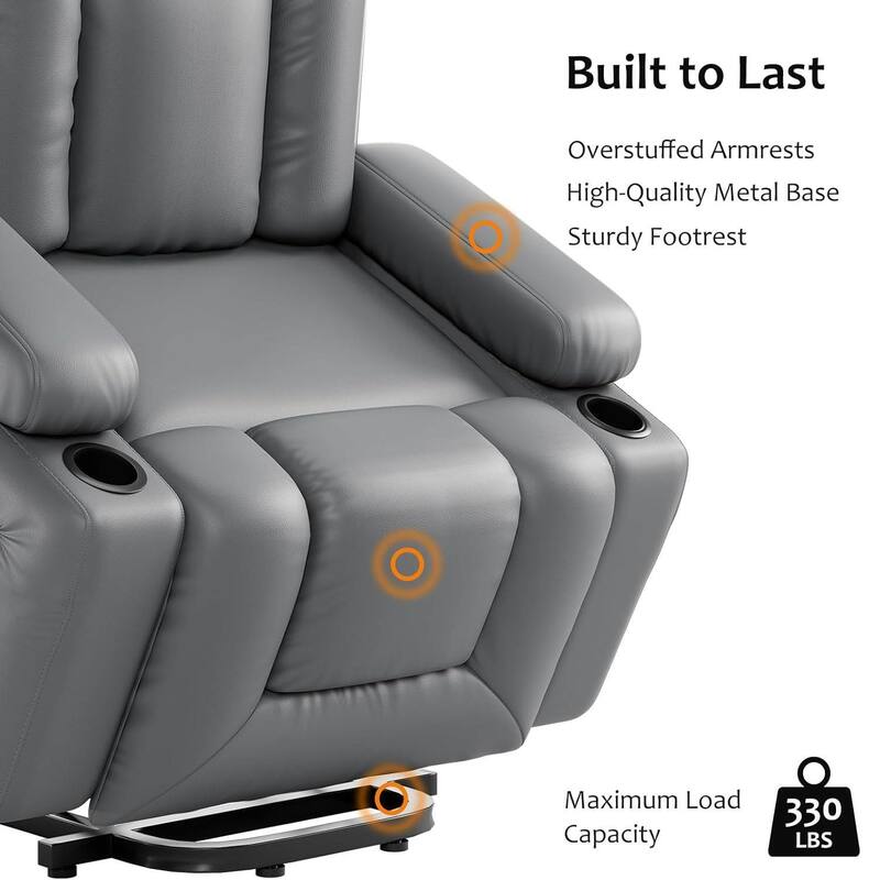 Adjustable Electric Heat and Massage Power Recliner Chair, Single Sofa