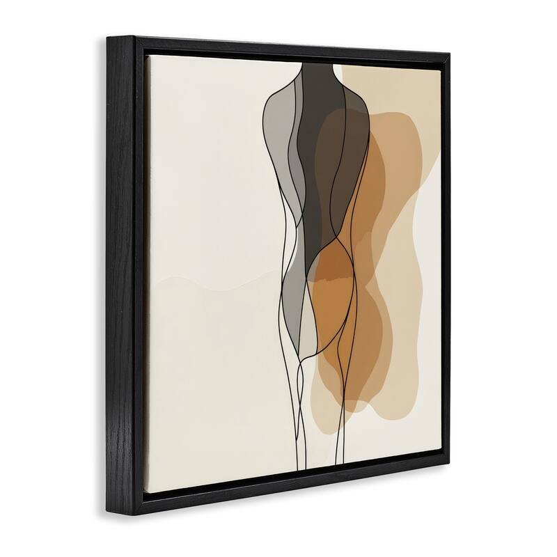 Stupell Earthy Neutrals Pattern Framed Floater Canvas Wall Art Design By LSR Creative Studio