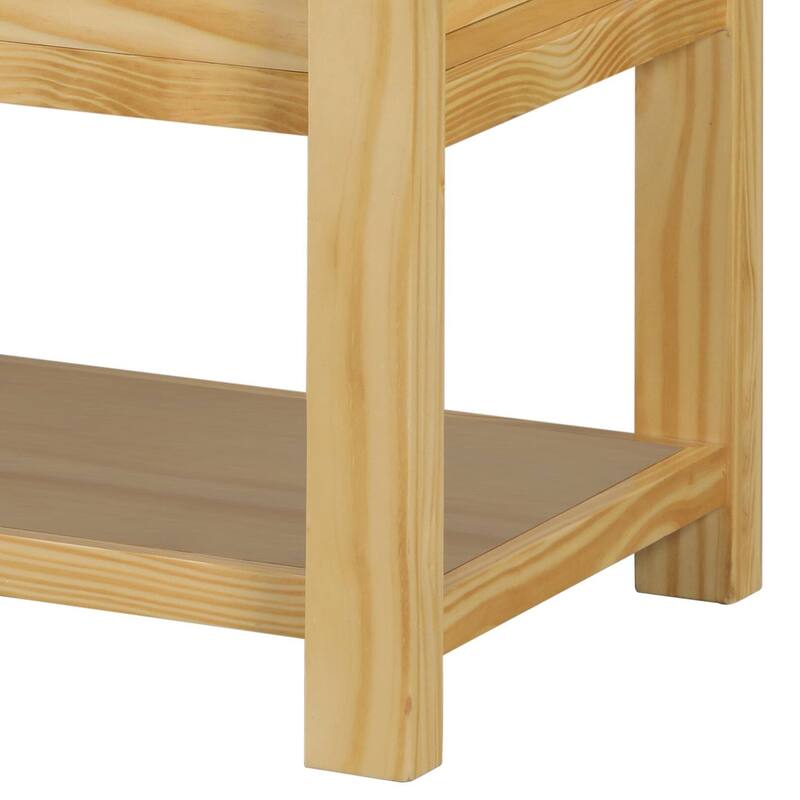 Laurie Natural 3-Drawer Kitchen Island