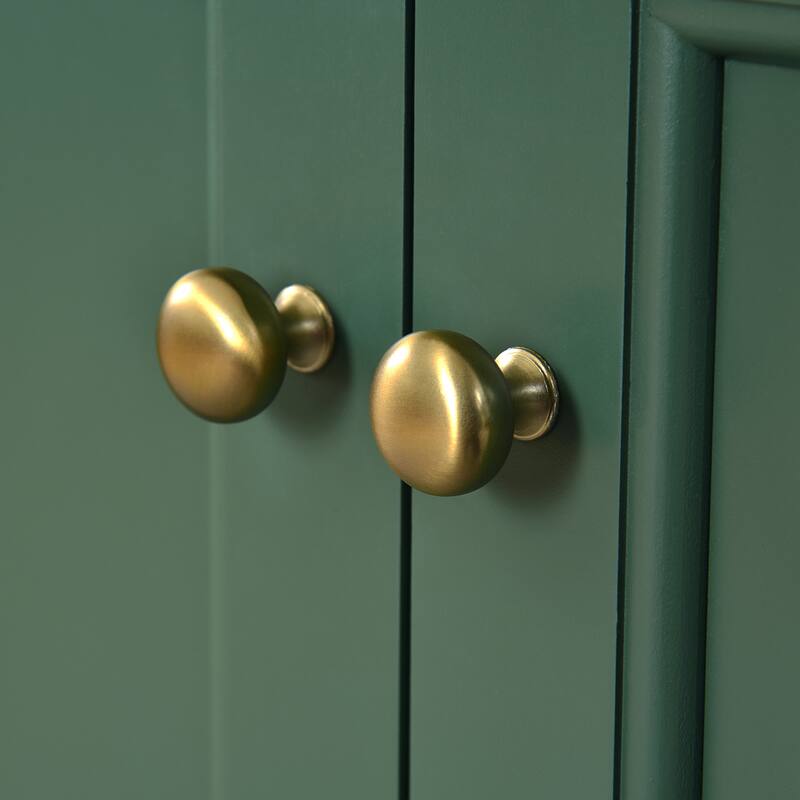 GDFStudio - Halston 2-Tier Modern Bathroom Storage Cabinet with Ceramic Sink and Large Storage Shelves - 24'W