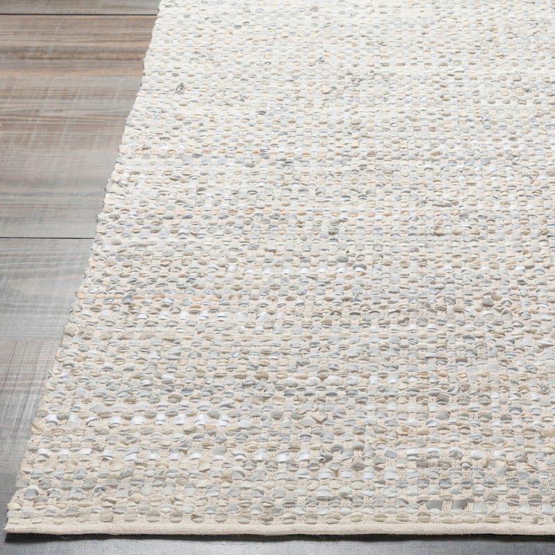 Hand-Woven Canoas Cotton/Leather Area Rug (9' x 13')