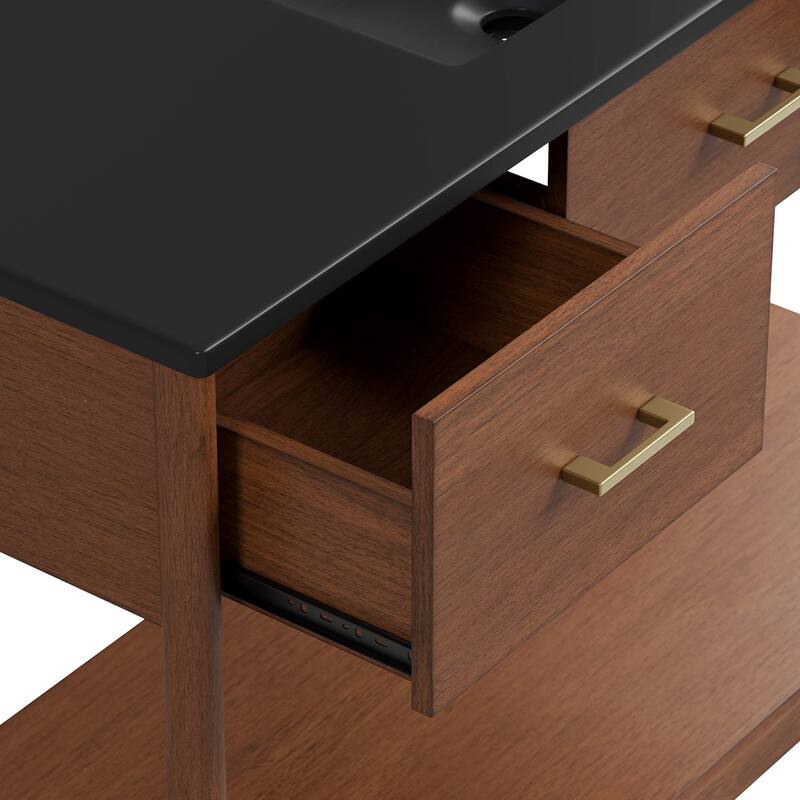 Zaire 18"/24"/30"/36"/48" Bathroom Vanity with Black Sink Top