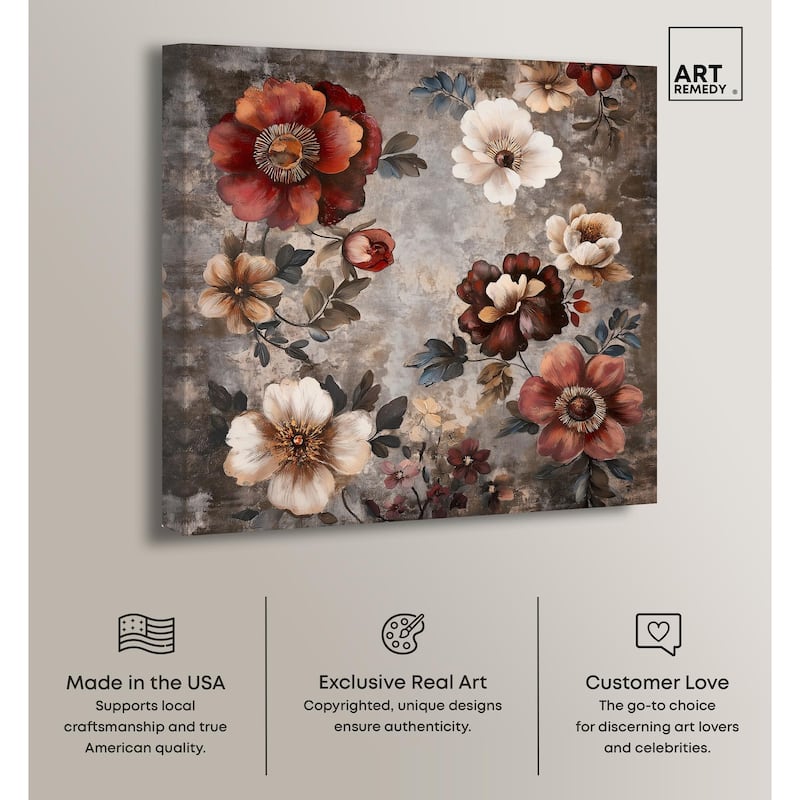 Dusk Dahlias Canvas by Art Remedy, Gallery Wrapped