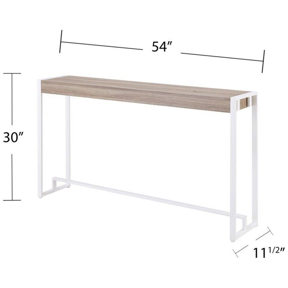 Wood Top Console Table in Mocha Gray and White 54 x 84 Bed Bath