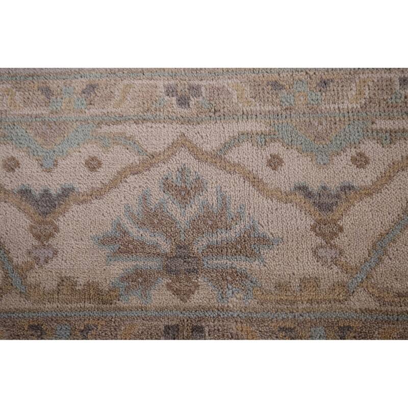 Earth Tone Oushak Indian Area Rug Handmade Wool Carpet - 8'0"x 9'9"