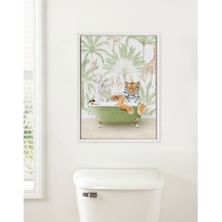 Kate and Laurel Sylvie Beaded Tiger Bath Canvas by Amy Peterson