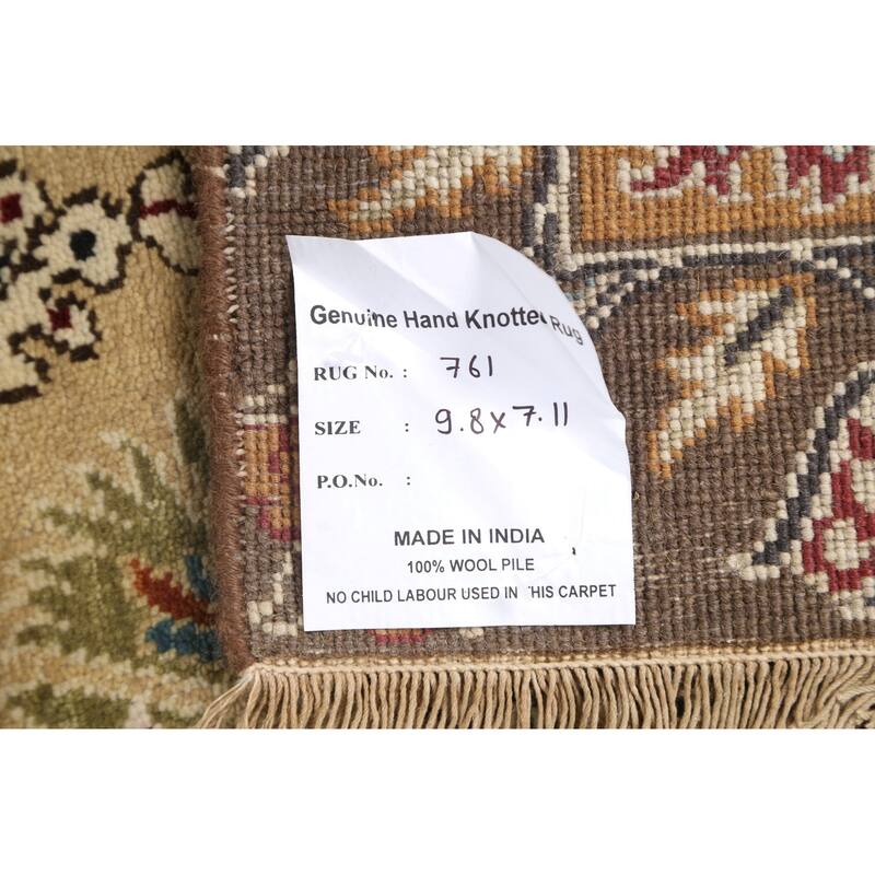 Vegetable Dye Garden Design Heriz Serapi Oriental Area Rug Handmade - 7'11" x 9'8"