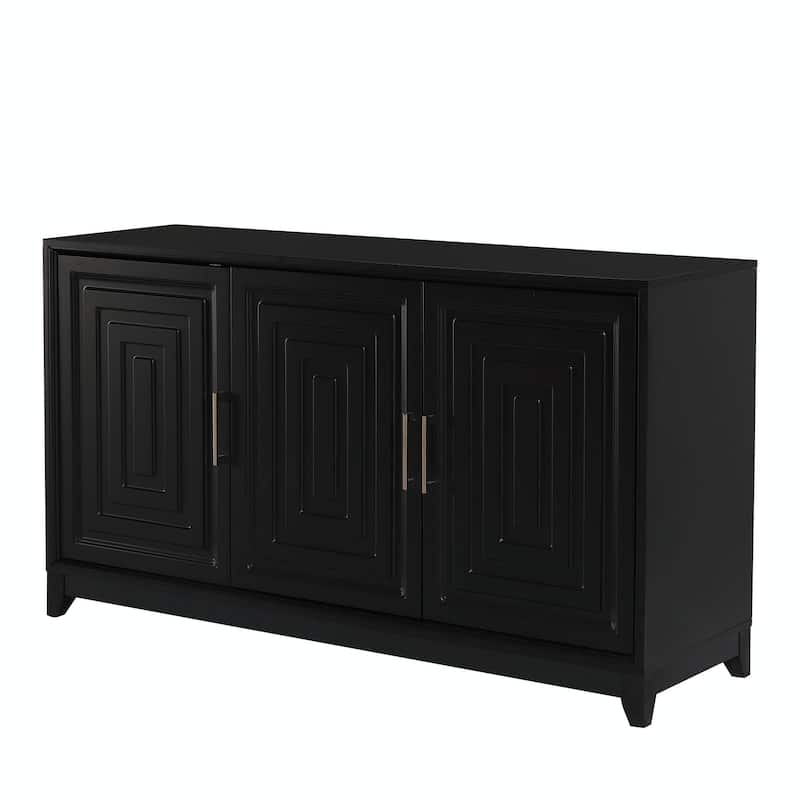 Modern Entertainment Center Media Console Cabinet with 2 Spacious Storage Spaces