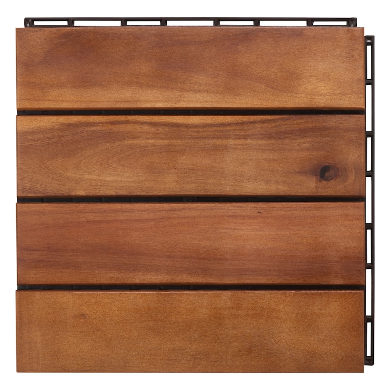 SAFAVIEH Outdoor Eliette Wooden Floor Tile (10 Pack) - 12" W x 12" D x 1" H - 12Wx12Dx1H