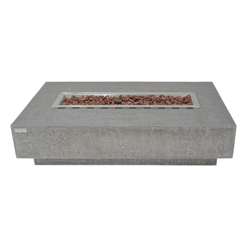 Elementi Hampton Outdoor Fire Pit Table 56" Rectangular Patio Heater - Natural Gas