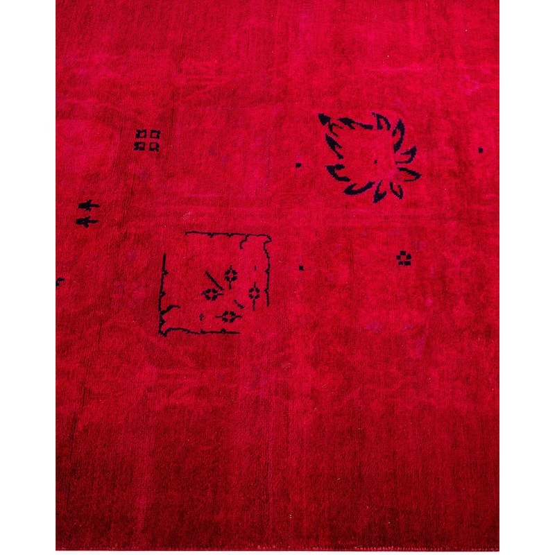 Overdyed, One-of-a-Kind Hand-Knotted Area Rug - Red - 3' 0" x 4' 7"