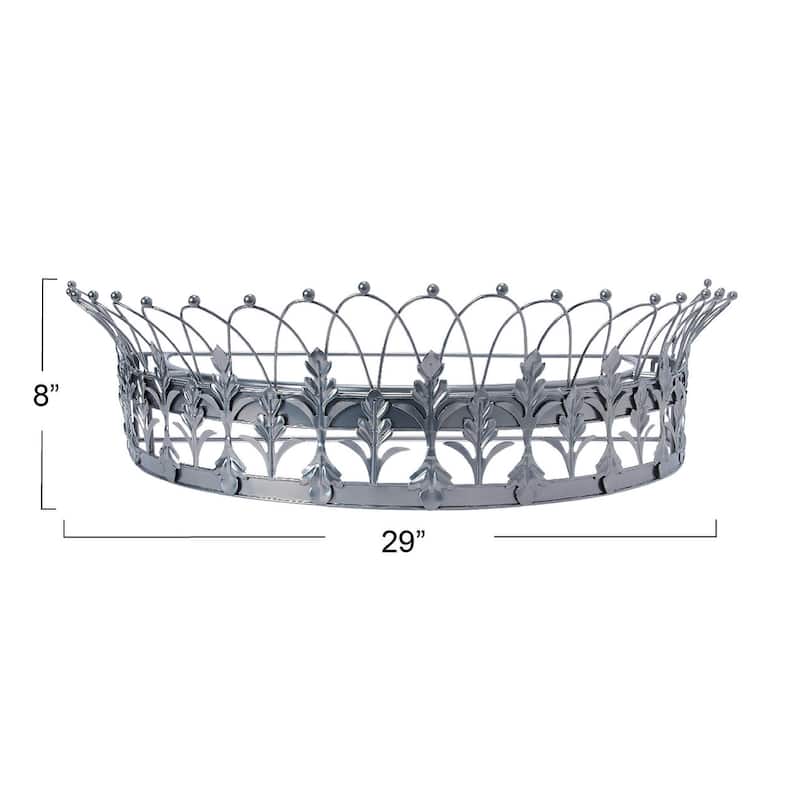 Decorative Metal Curtain or Canopy Crown - 29.0"L x 13.8"W x 7.9"H