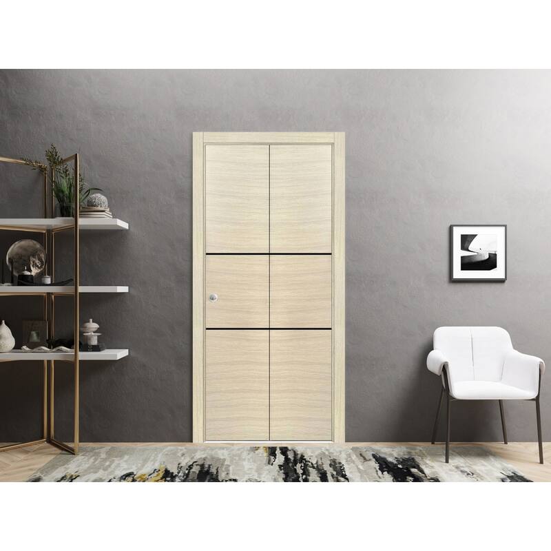 Bi-fold Doors 56 x 80 Planum 0014 Natural Veneer with Sturdy Tracks