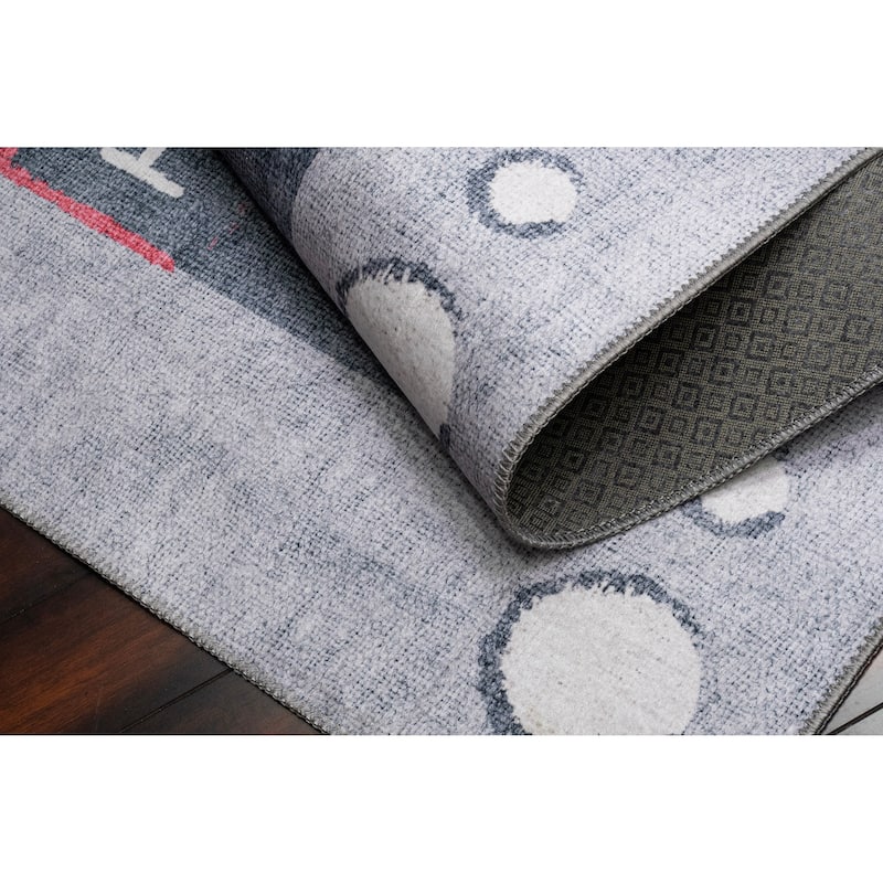 Dynamic Rugs Kidz Grey/Multi Polyester Children's Area Rug