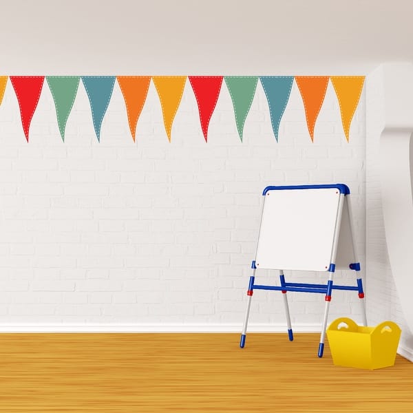 slide 2 of 5, Walplus Colorful Party Flag Shaped Wall Sticker Nursery Decor Decal