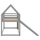 preview thumbnail 3 of 8, Twin Size Bunk House Bed with Slide and Ladder