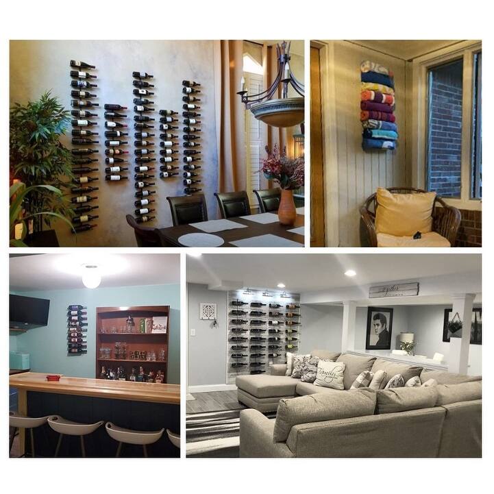 Sorbus Wall Mount Wine Rack (Holds 9 Bottles Each)
