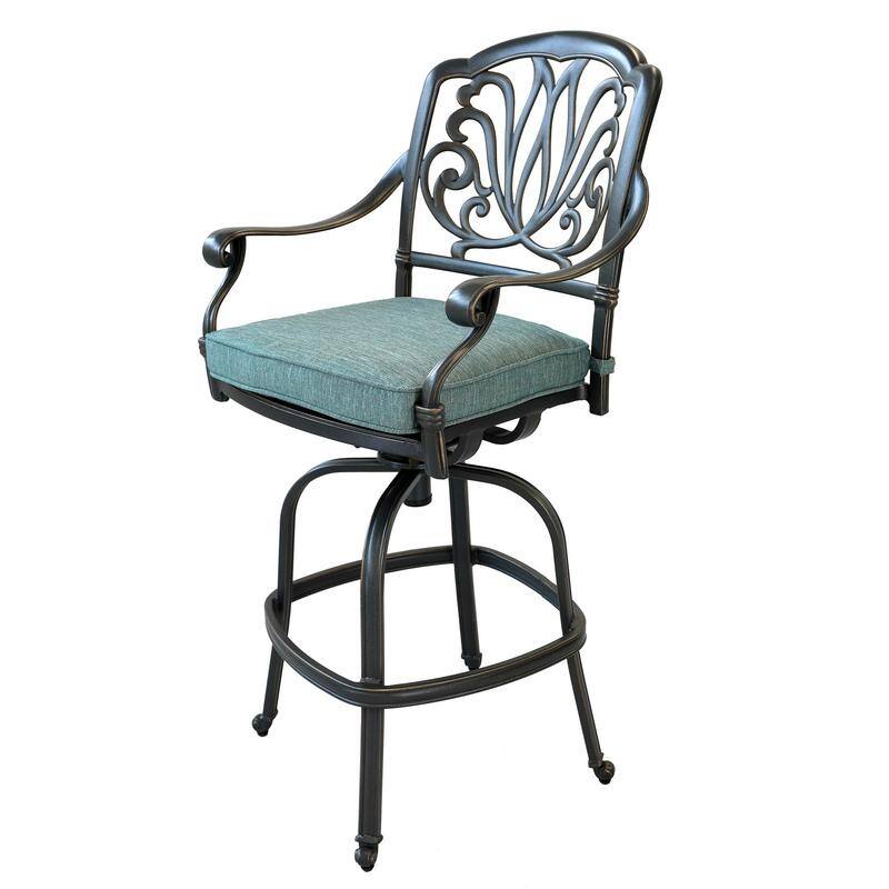 Saybrook Aluminum Swivel Bar Stool with Cushion (Set of 2)