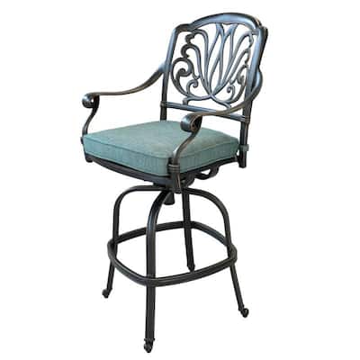 Saybrook Aluminum Swivel Bar Stool with Cushion (Set of 2)