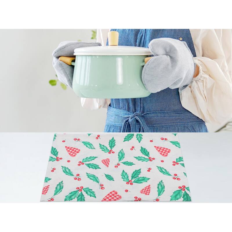 Farmhouse Placemats Set of 4 Polyester Placemats for Dining Table Decor Indoor Outdoor Kitchen Table Mat Wipe Clean - 18*13in