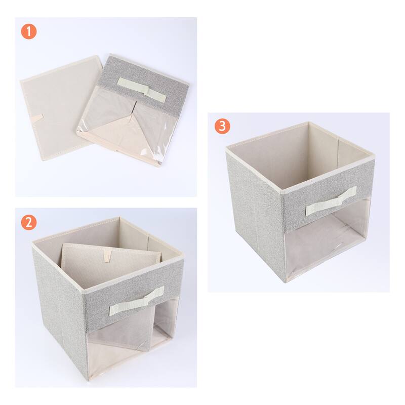 Storage Cube, Fabric Storage Bin with Handles, 3 Pack Collapsible Storage Basket for Organizing Clothes Books