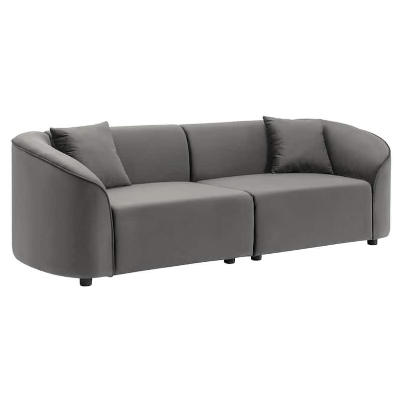 87.25" Velvet 3-Seater Sofa, Ergonomic Support and Solid Frame