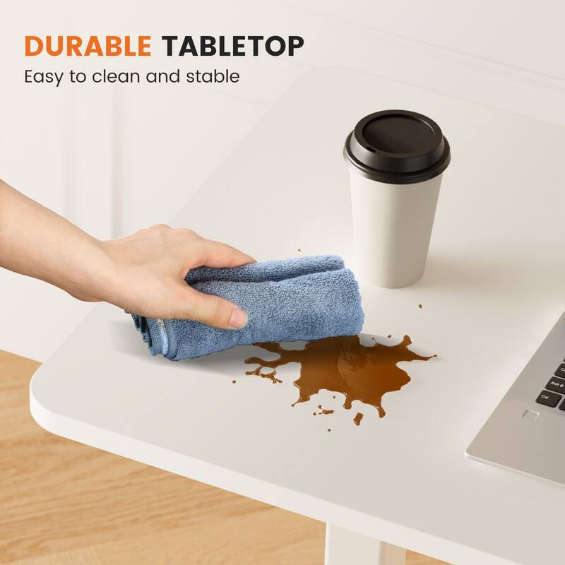 White Height Adjustable Small Standing Desk Rolling Laptop Desk