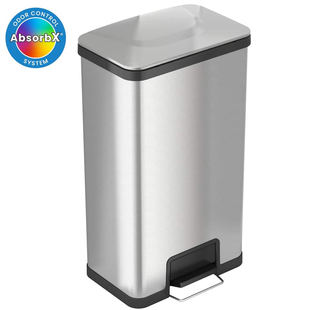 iTouchless 18 Gal AirStep Stainless Steel Step Pedal Kitchen Trash Can