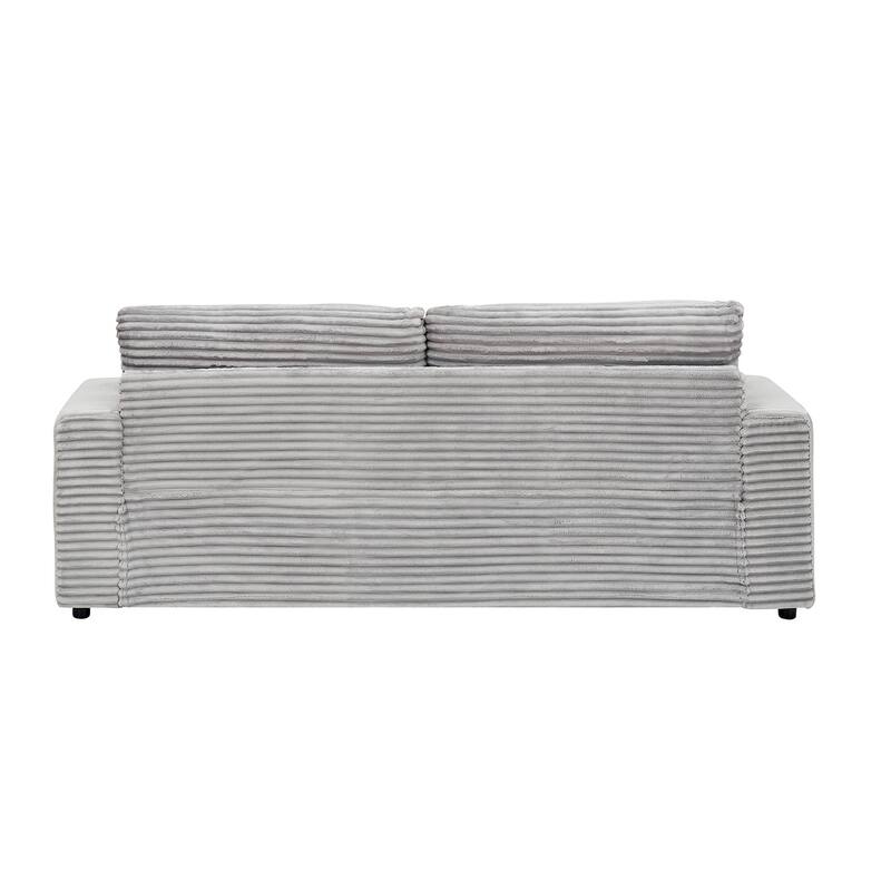 80" luxury corduroy three-seater sofa with 4 cushions