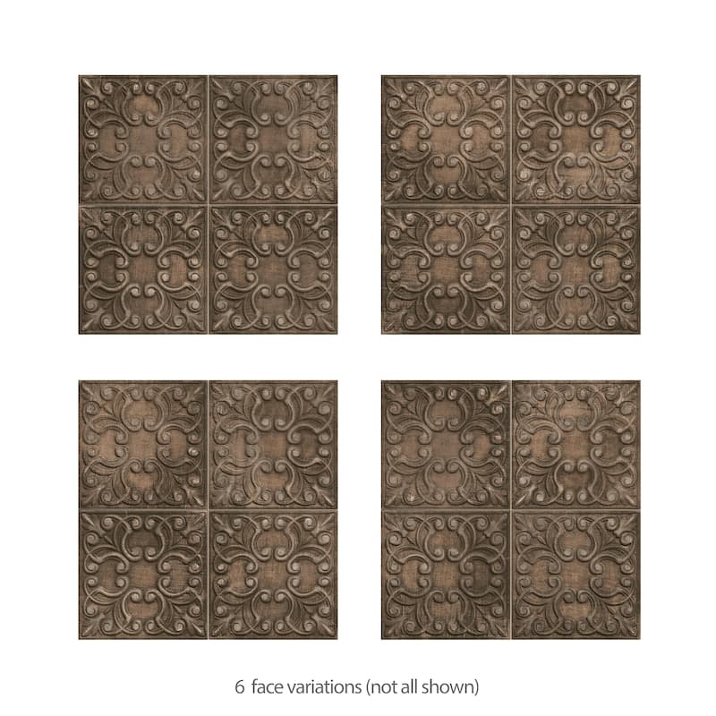 Merola Tile Victorian Tin Copper 17-3/8" x 17-3/8" Porcelain Wall Tile