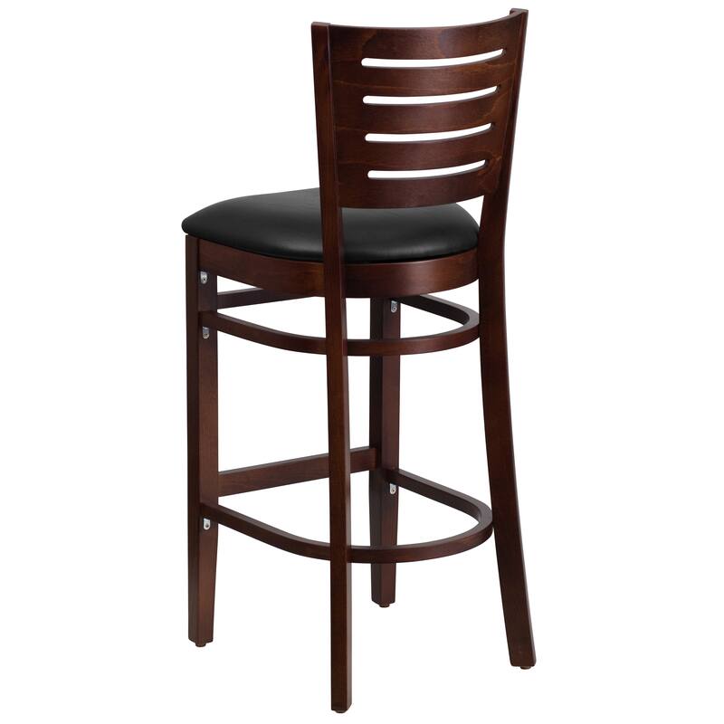 2 Pk. Darby Series Slat Back Wooden Restaurant Barstool - 16.75"W x 18"D x 43.5"H - 16.75"W x 18"D x 43.5"H