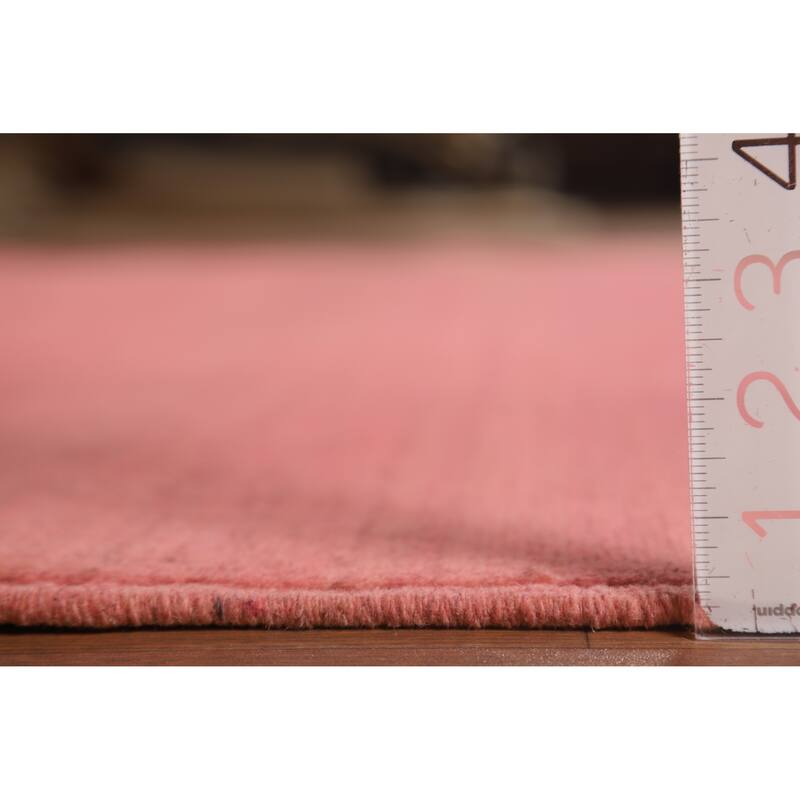 Light Pink Modern Gabbeh Oriental Area Rug Hand-Knotted Wool Carpet - 6'8"x 9'5"