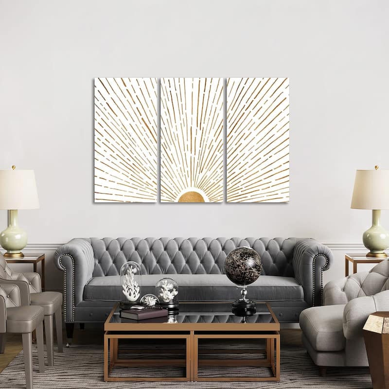 iCanvas "Let The Sunshine In" by Modern Tropical 3-Piece Canvas Wall Art Set - 40x60x1.5