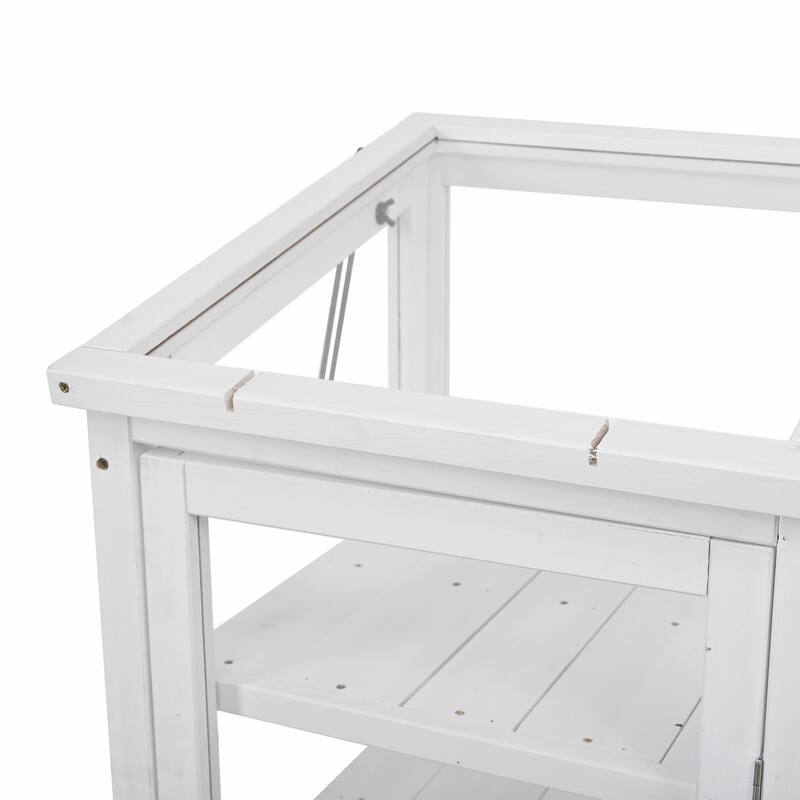 62.4-Inch Wooden Cold Frame Greenhouse - Balcony Design with Adjustable Shelves and Movable Storage Box