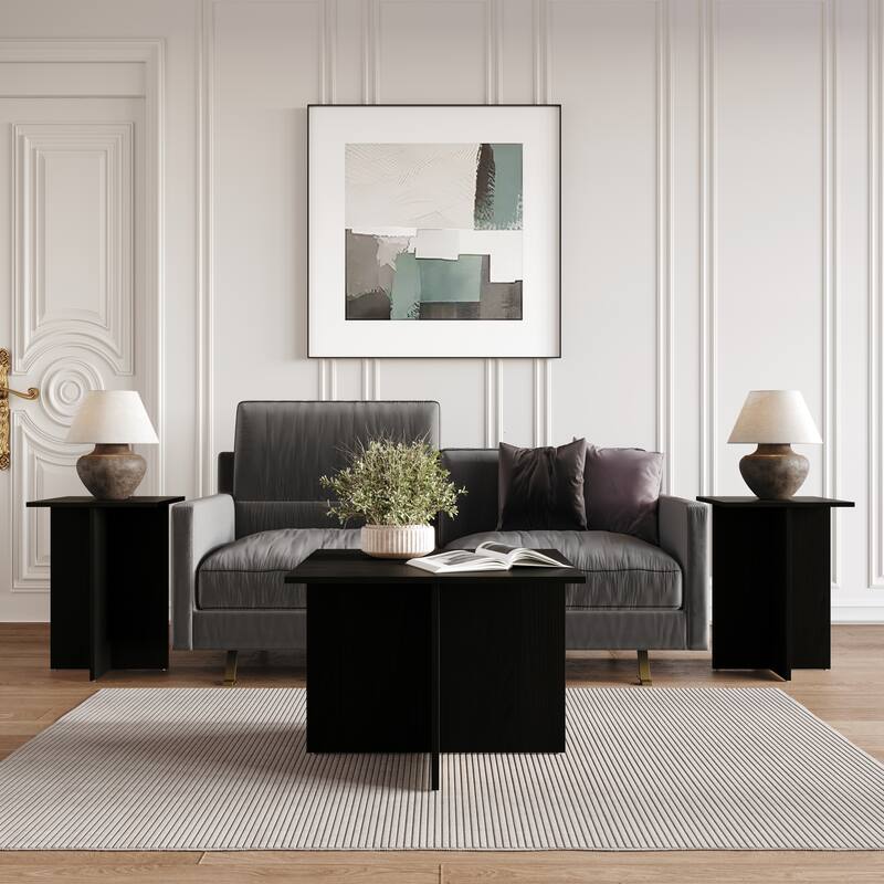 Clayfell Joliet 3 Piece of Coffee Table Set - Black