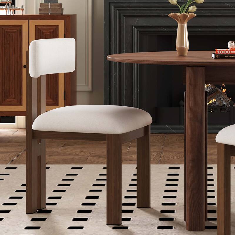 Upholstered Armless Dining Chairs With Metal Legs (Set of 2)