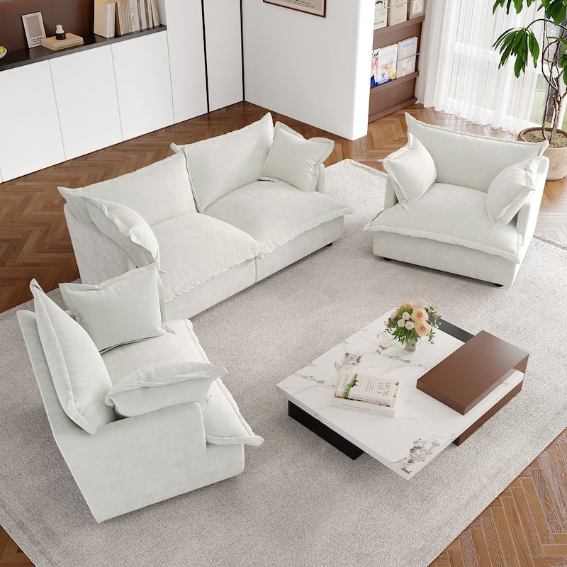Double Layer Cushion Comfy Cloud Modular Sectional Sofa Set
