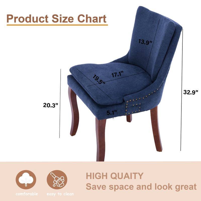 Modern Double-layer Cushioned Dining Chairs Set of 2