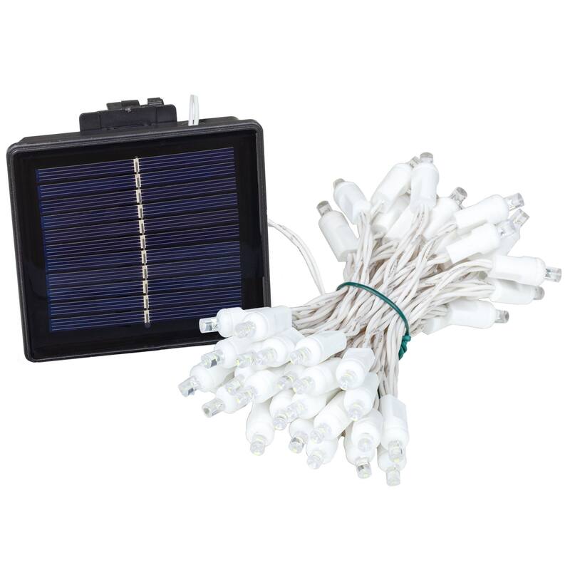 Novelty Lights 50 Light Solar LED Outdoor Christmas Mini Light Set, 12 Feet