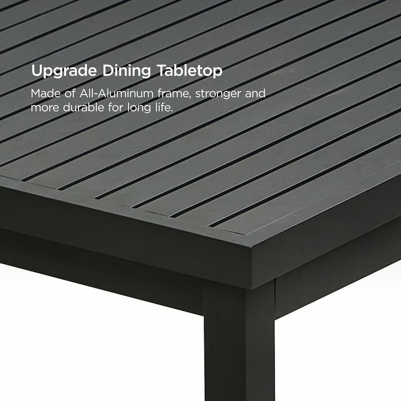 HIGOLD Heck Aluminum 1-Piece Extendable Patio Dining Table, Outdoor Furniture for 8