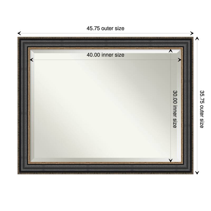 Beveled Wall Mirror - Thomas Black Bronze Frame - Thomas Black Bronze - 45.75 x 35.75-inch